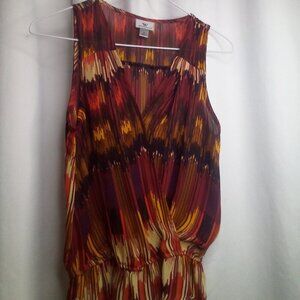 Worthington Blouse Shirt S Women Sleeveless Wrap Front Fall Colors